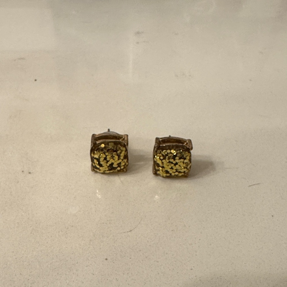 Kate Spade Gold Glitter Earrings